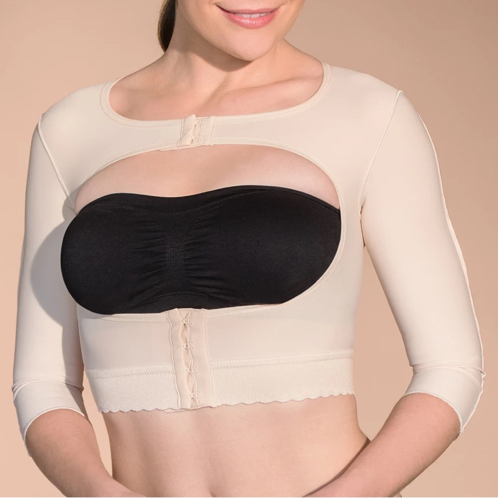 MARENA OPEN BUST VEST 3/4 LENGTH SLEEVES COMPRESSION GARMENT *Price Firm*